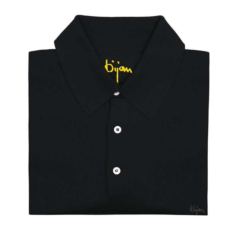 Onyx Short Sleeve Pure Silk Polo Shirt