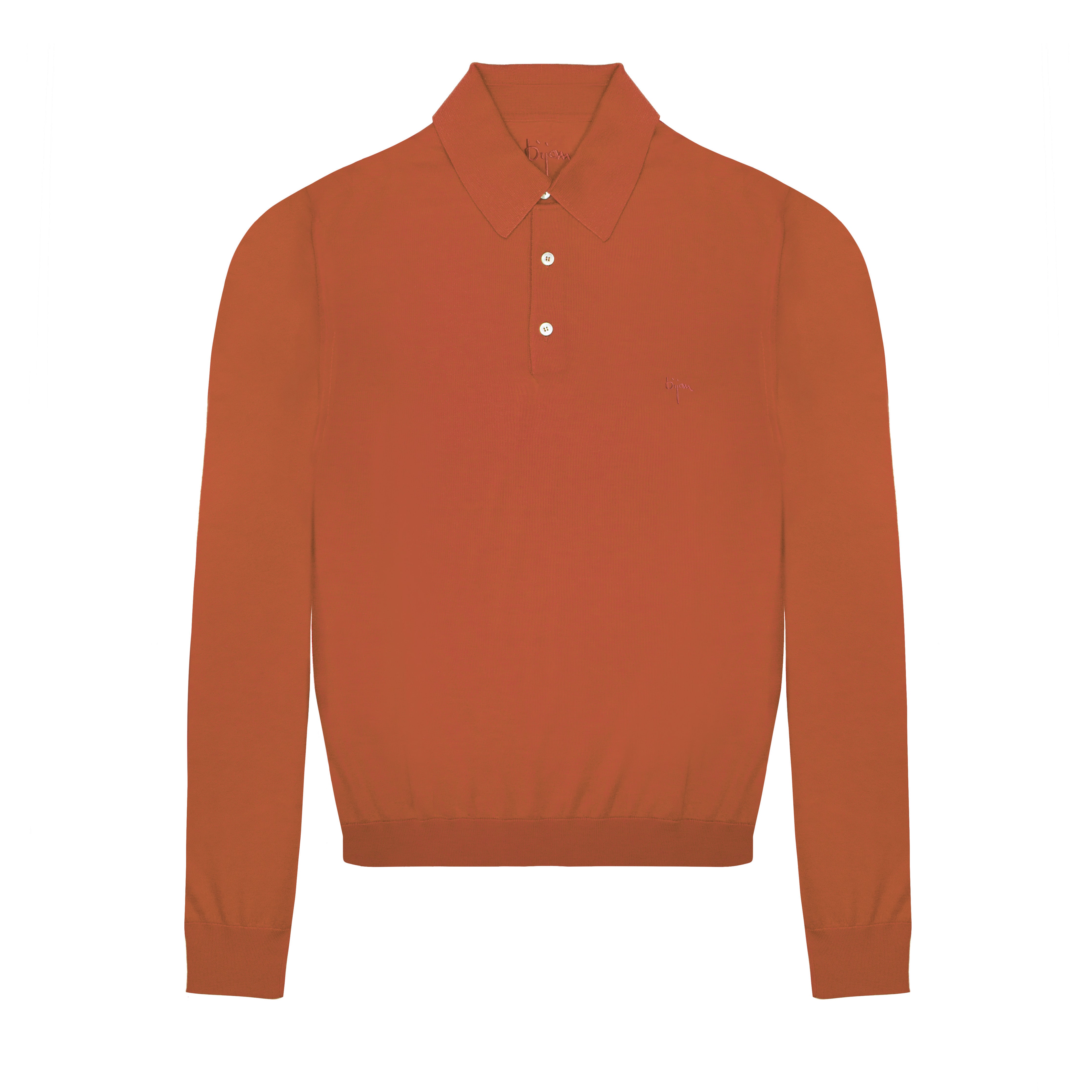 Desert Pink Long Sleeve Cashmere and Silk Polo Shirt House of Bijan