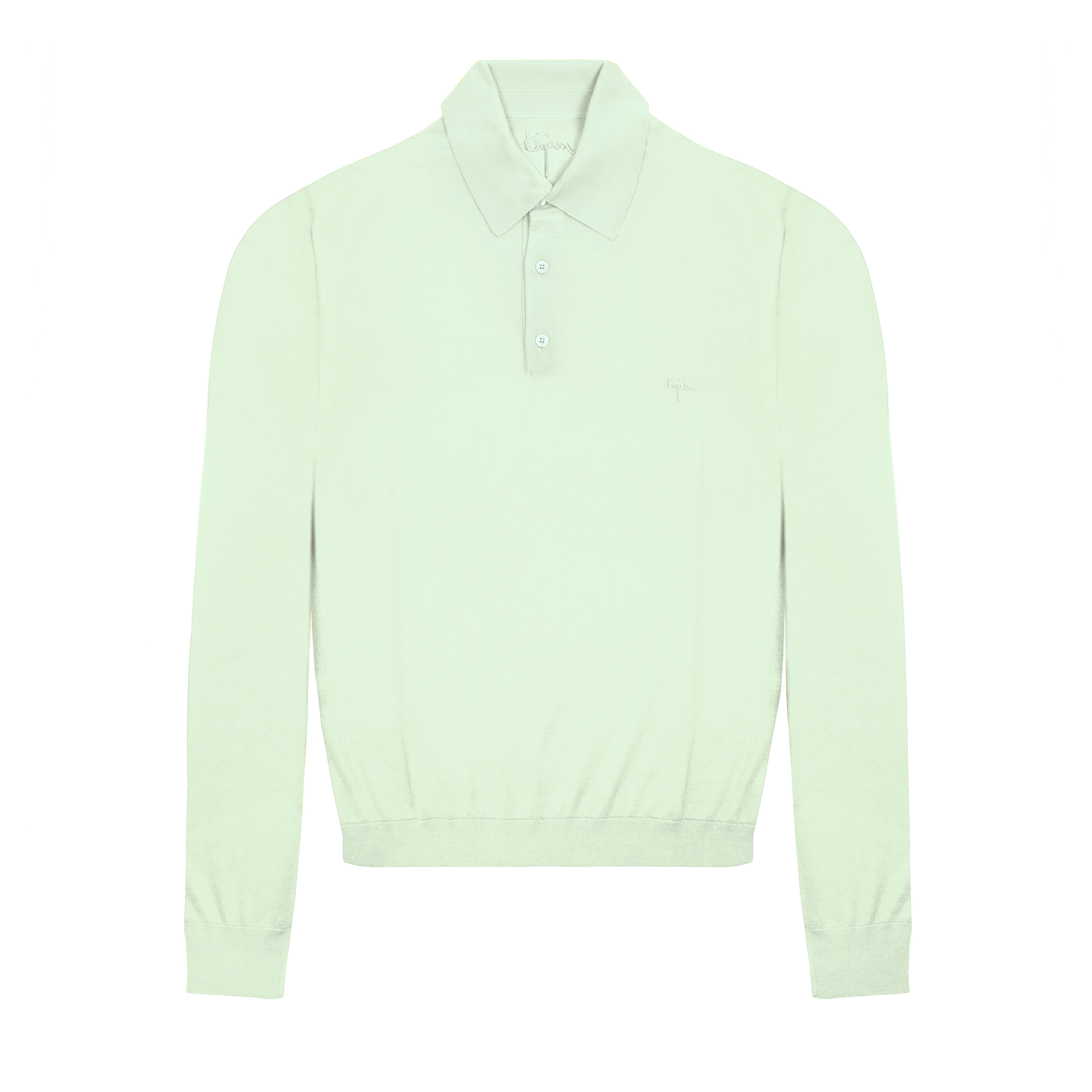Seafoam Long Sleeve Cashmere and Silk Polo Shirt House of Bijan