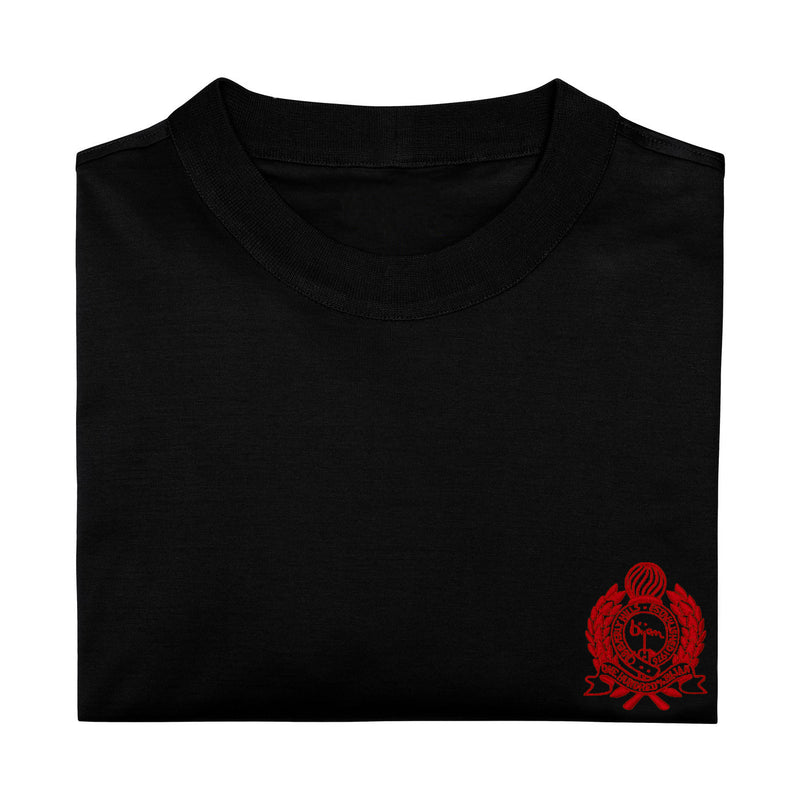 Black with Red Crest Short Sleeve T-Shirt