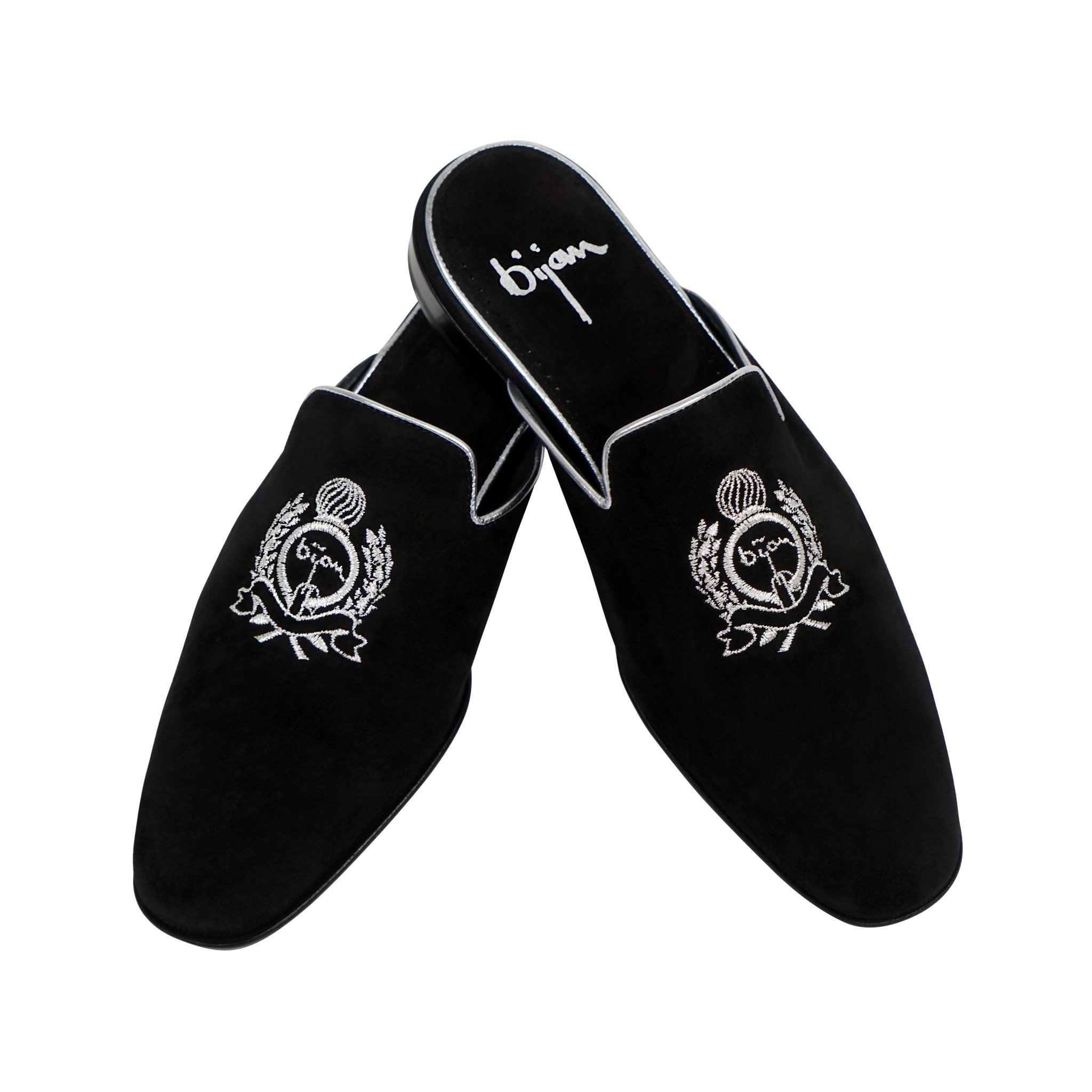 Black and Silver Slip On Suede Loafer – House of Bijan display picture 2
