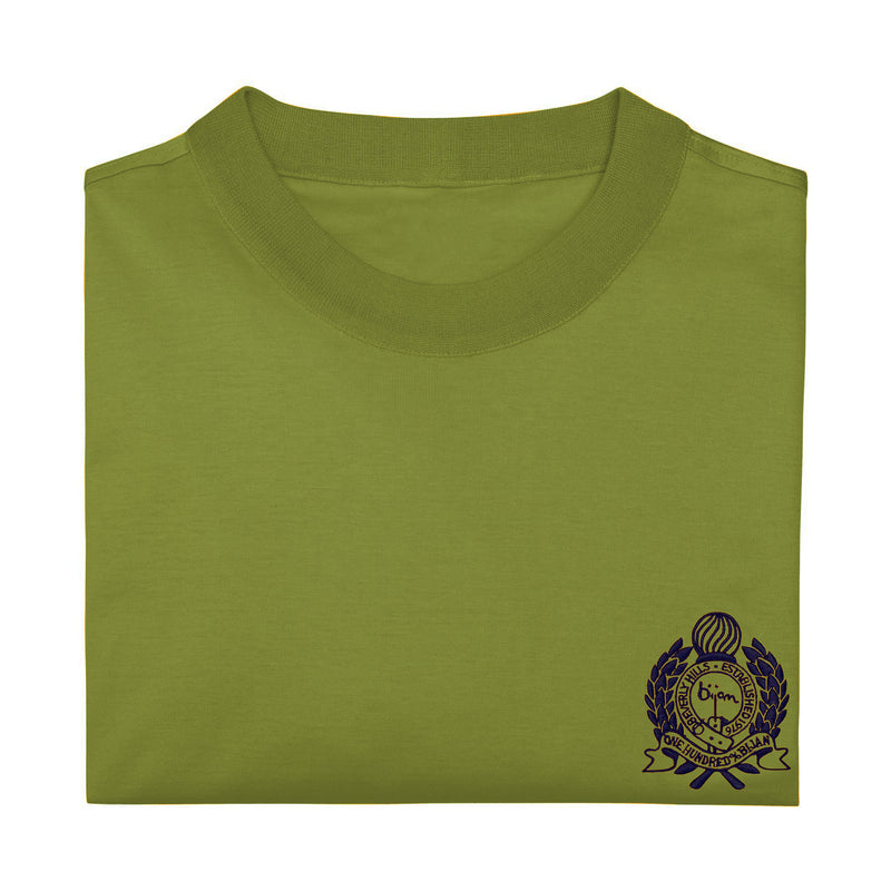 Green with Navy Crest Short Sleeve T-Shirt