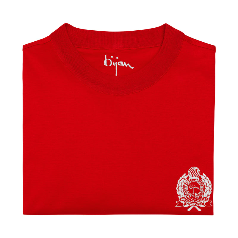 Bijan Red with White Crest Long Sleeve T-Shirt
