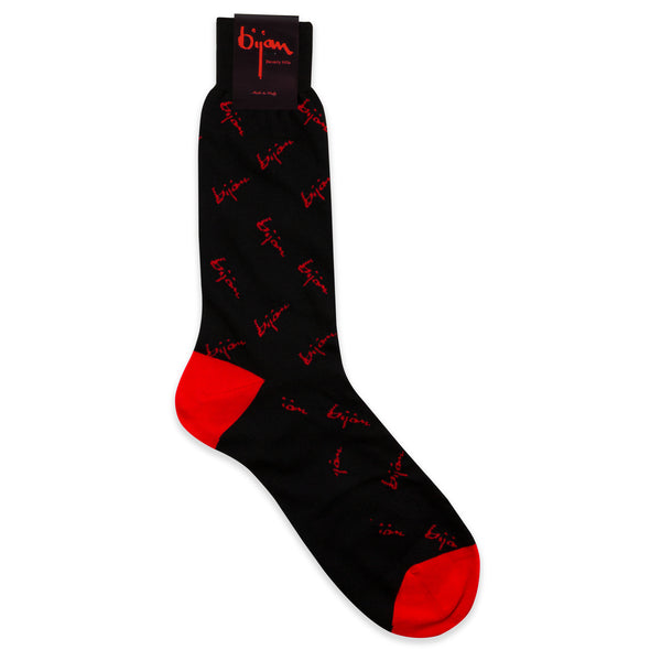 Black with Bijan Red Sneaker Socks