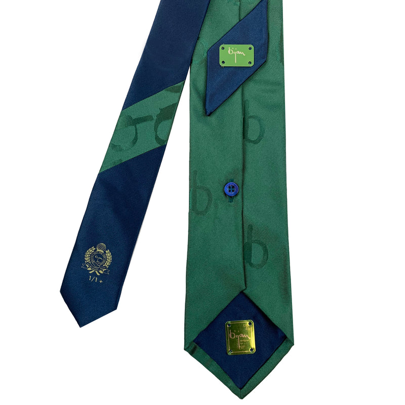 Limited Edition Special Silk Jacquard Bijan "b" Tie Set