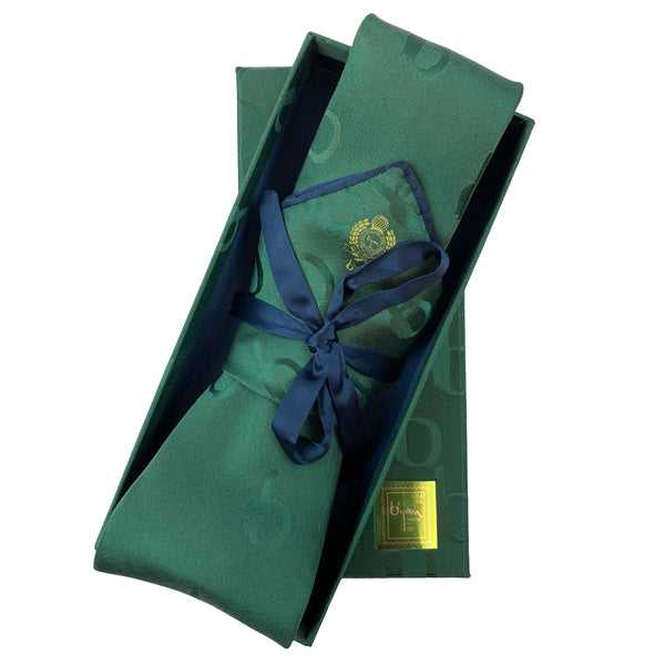 Limited Edition Special Silk Jacquard Bijan "b" Tie Set