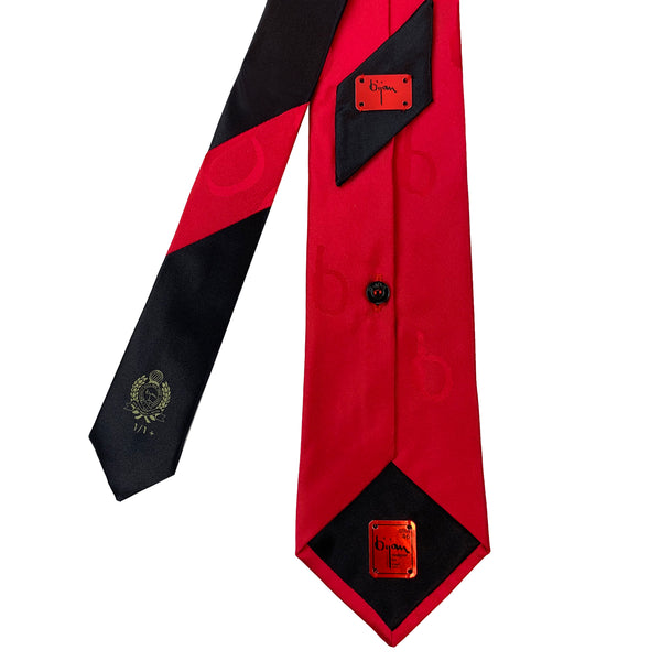 Limited Edition Special Silk Jacquard Bijan "b" Tie Set