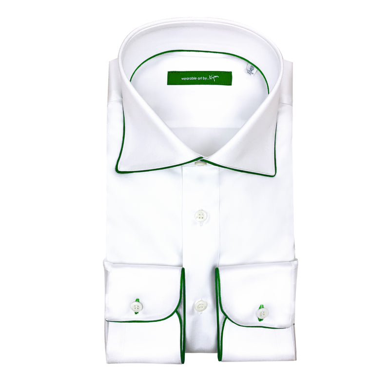 Dress Shirt with Green Piping Detail