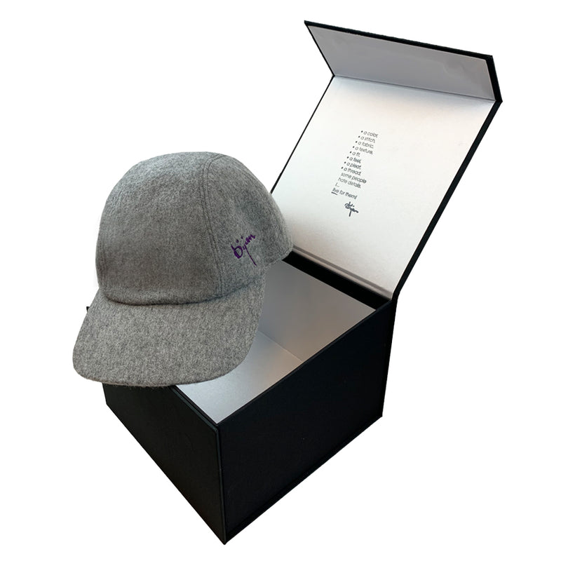 Light Grey Bijan Cashmere Cap
