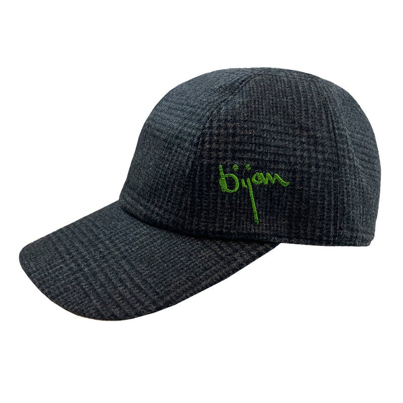 Black Houndstooth Cashmere Cap