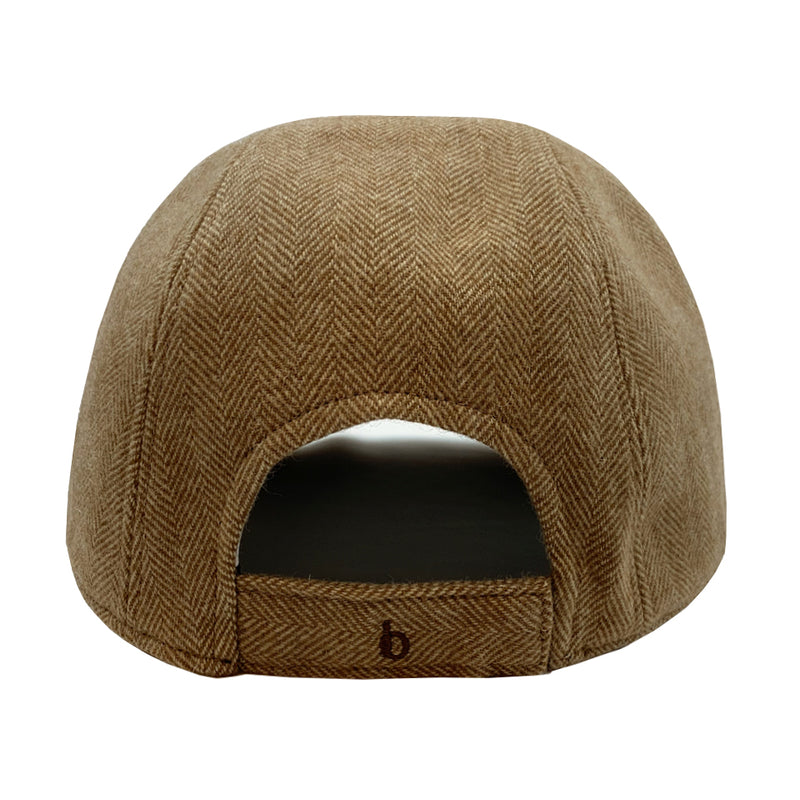 Brown Herringbone Cashmere Cap
