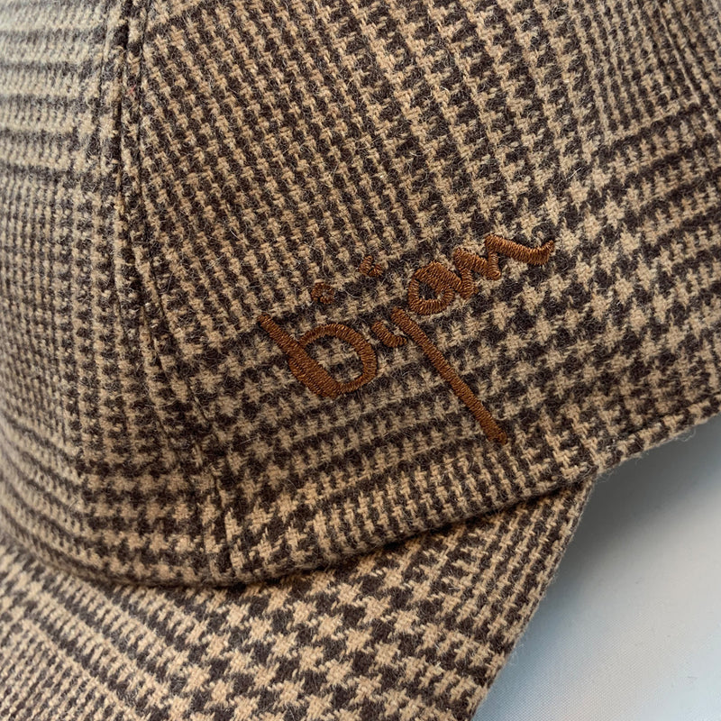 Light Brown Houndstooth Cashmere Cap