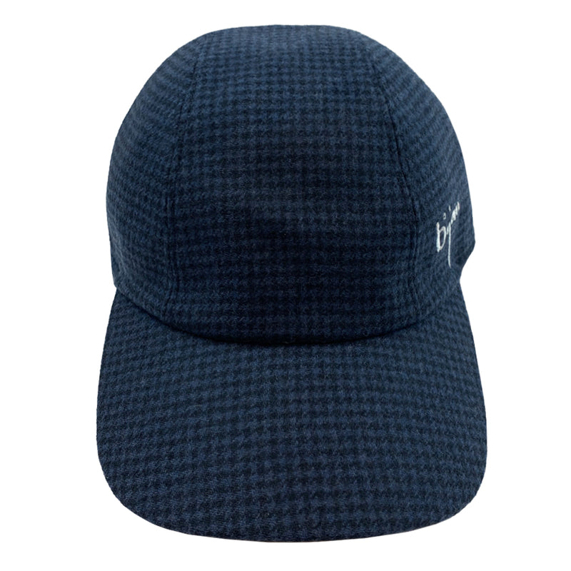 Navy Houndstooth Cashmere Cap