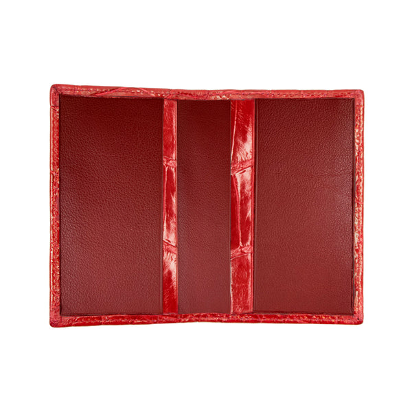Bijan Red with Red Interior Alligator Card Holder