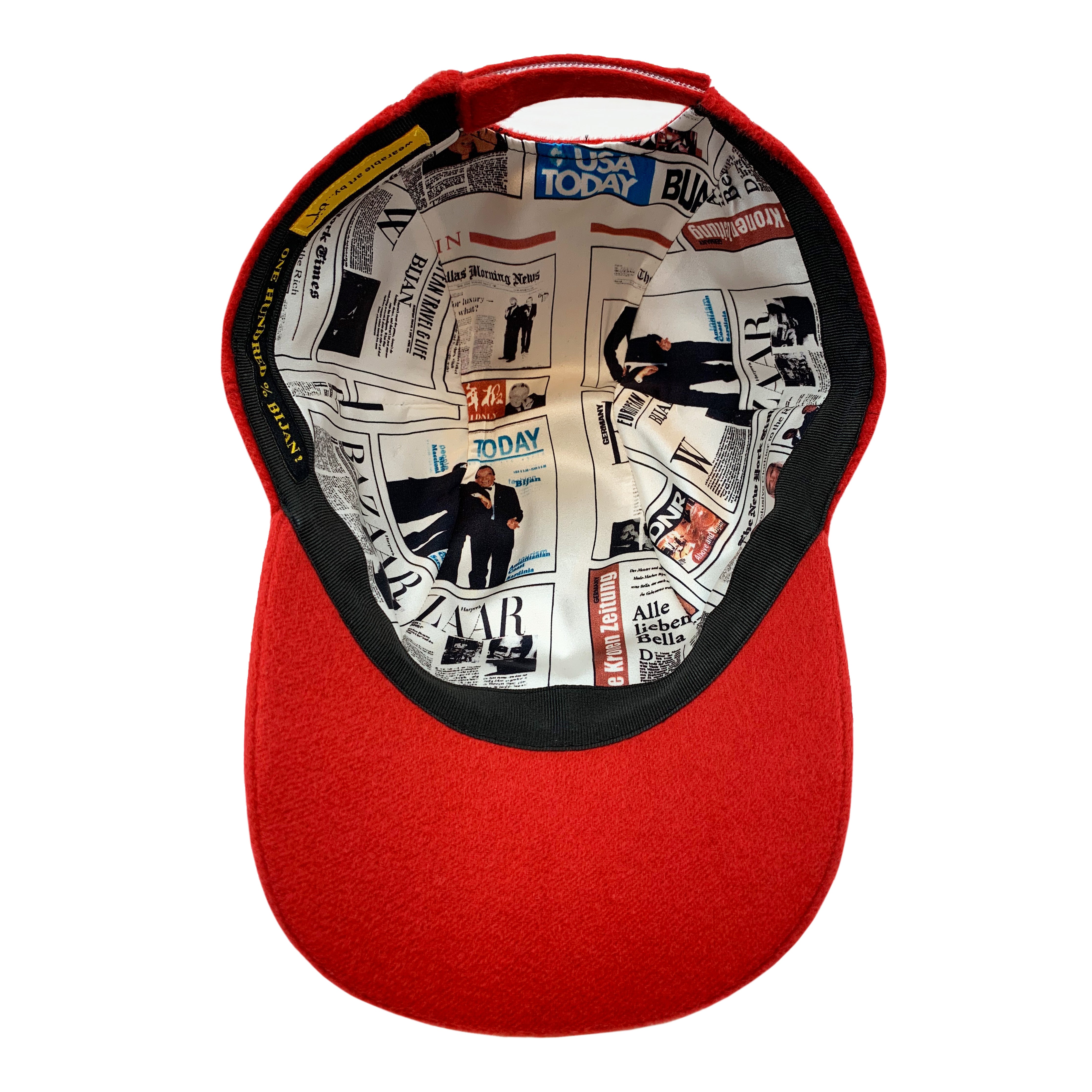 Bijan Red Cashmere Cap House of Bijan