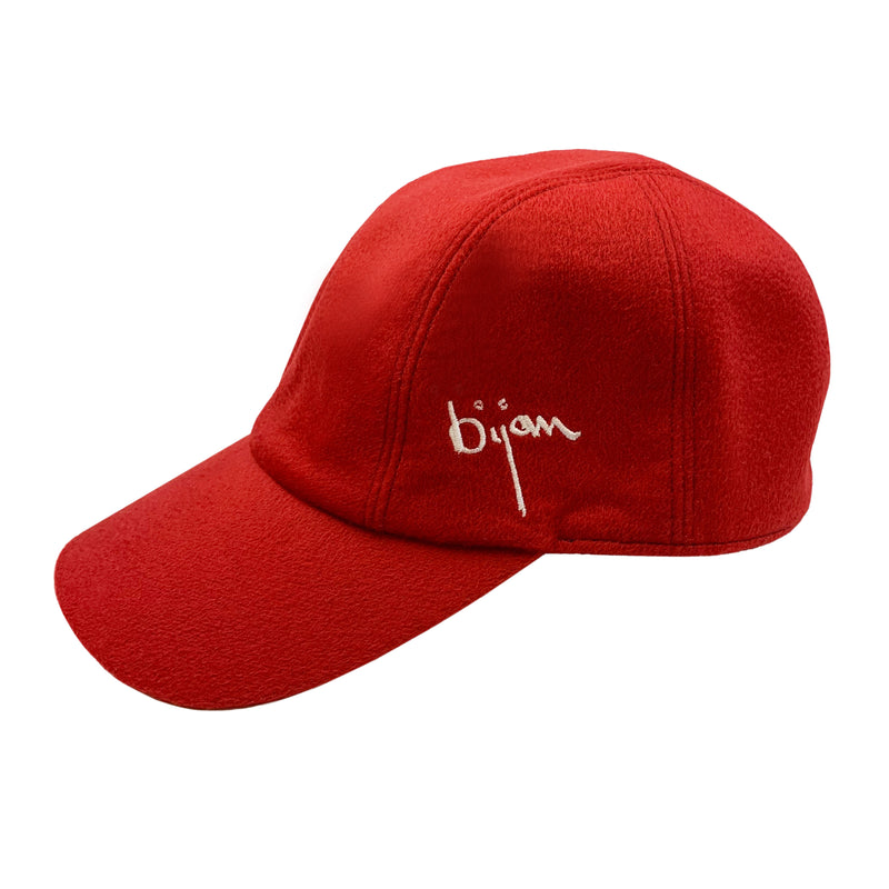 Bijan Red Cashmere Cap