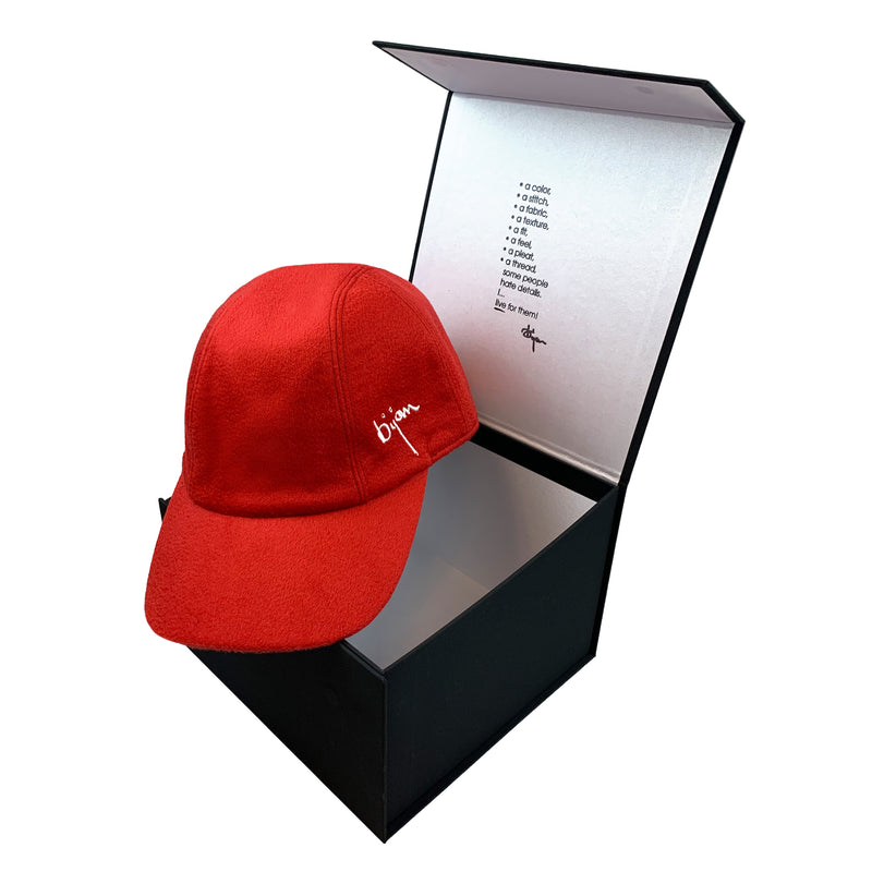 Bijan Red Cashmere Cap