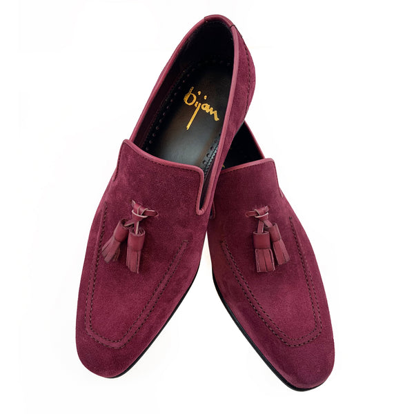 hot pink mens dress shoes Suede – House of Bijan penny loafers for men SIZE:3 - XL/2X Style:CM1311B03 Blue Plaid Prom Suit