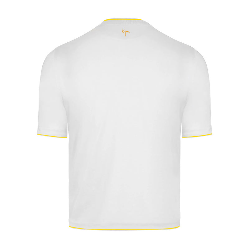 White Crest Contrast Rib T-Shirt – House of Bijan