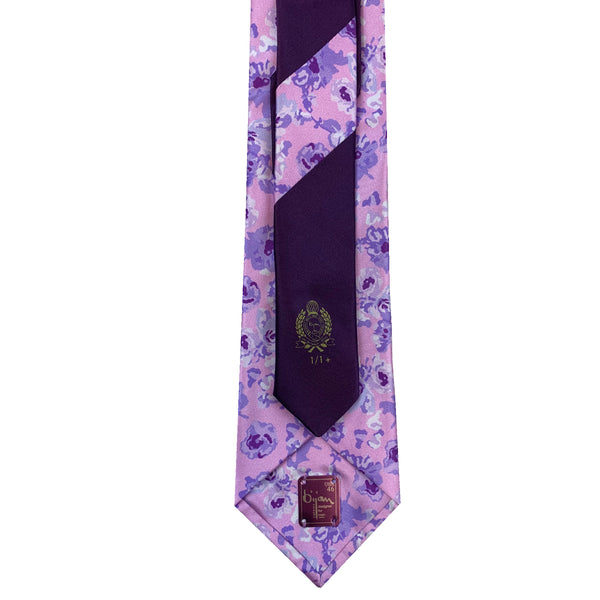 Bijan Purple Pure Silk Tie Set Back Image