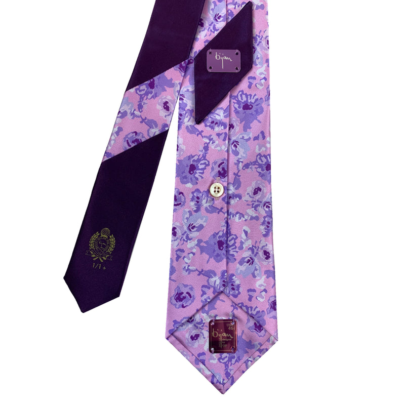 Bijan Purple Pure Silk Tie Set
