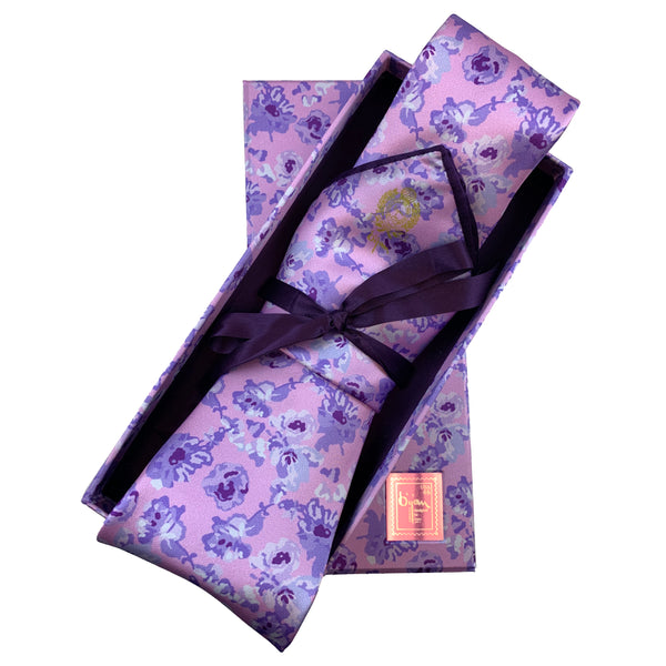 Bijan Purple Pure Silk Tie Set Front Image