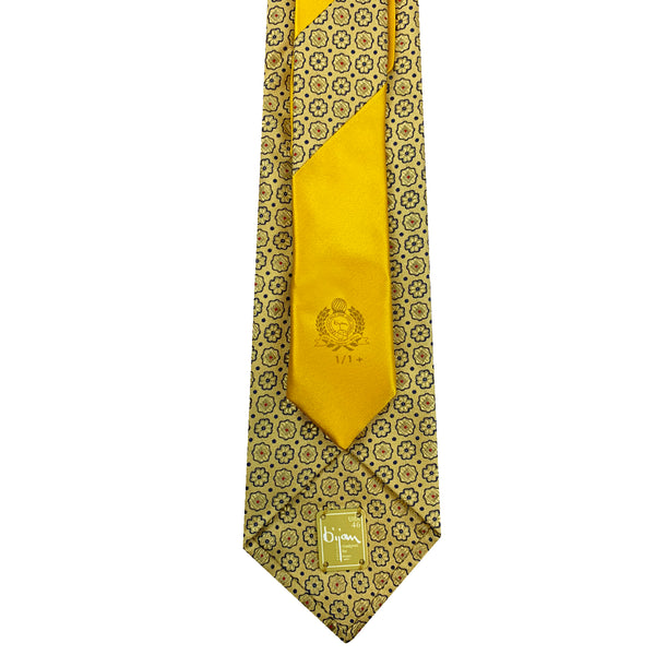 Bijan Yellow Pure Silk Tie Set