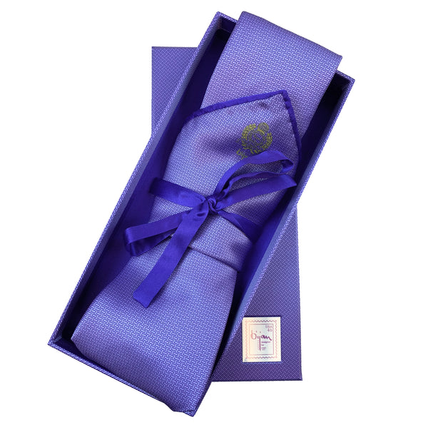 Bijan Purple Pure Silk Tie Set