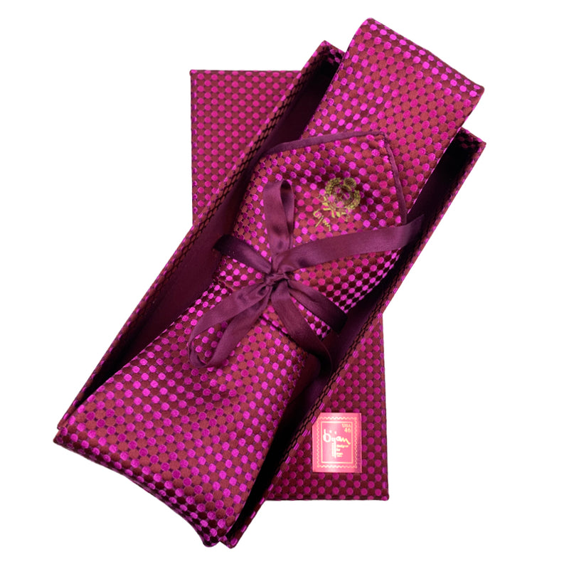 Bijan Pink Pure Silk Tie Set