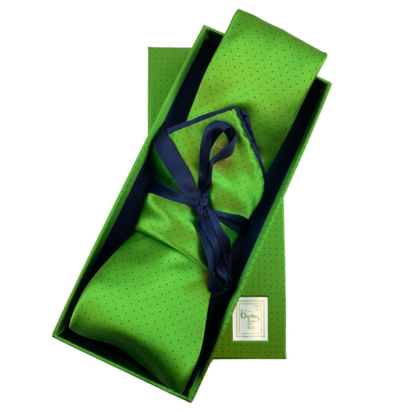 Bijan Green Pure Silk Tie Set