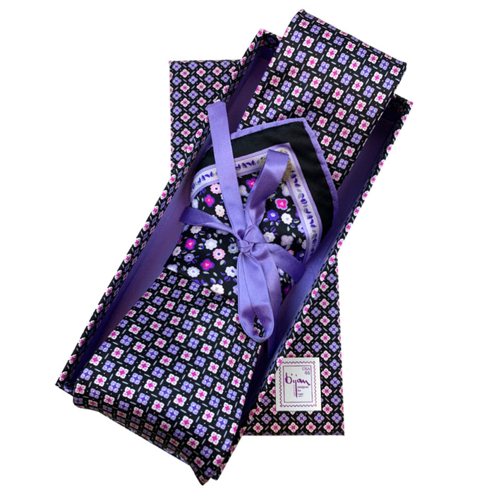 bijan Bijan Pure Silk Tie Set