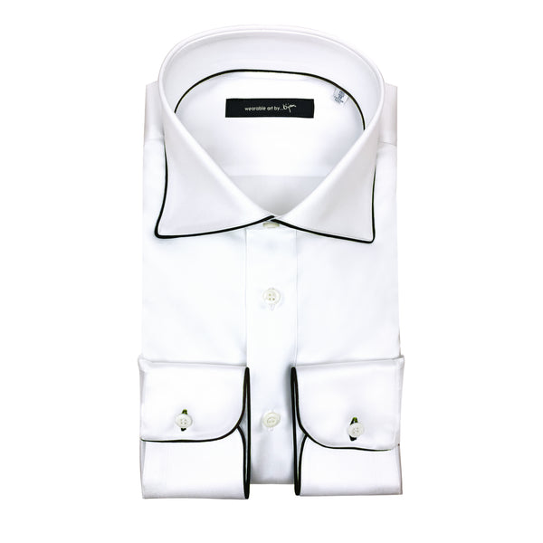 Dress Shirt with Black Piping Detail