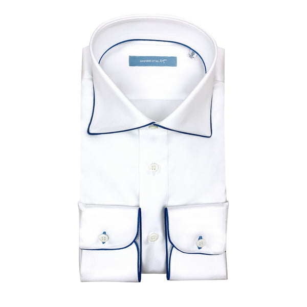 Dress Shirt with French Blue Piping Detail