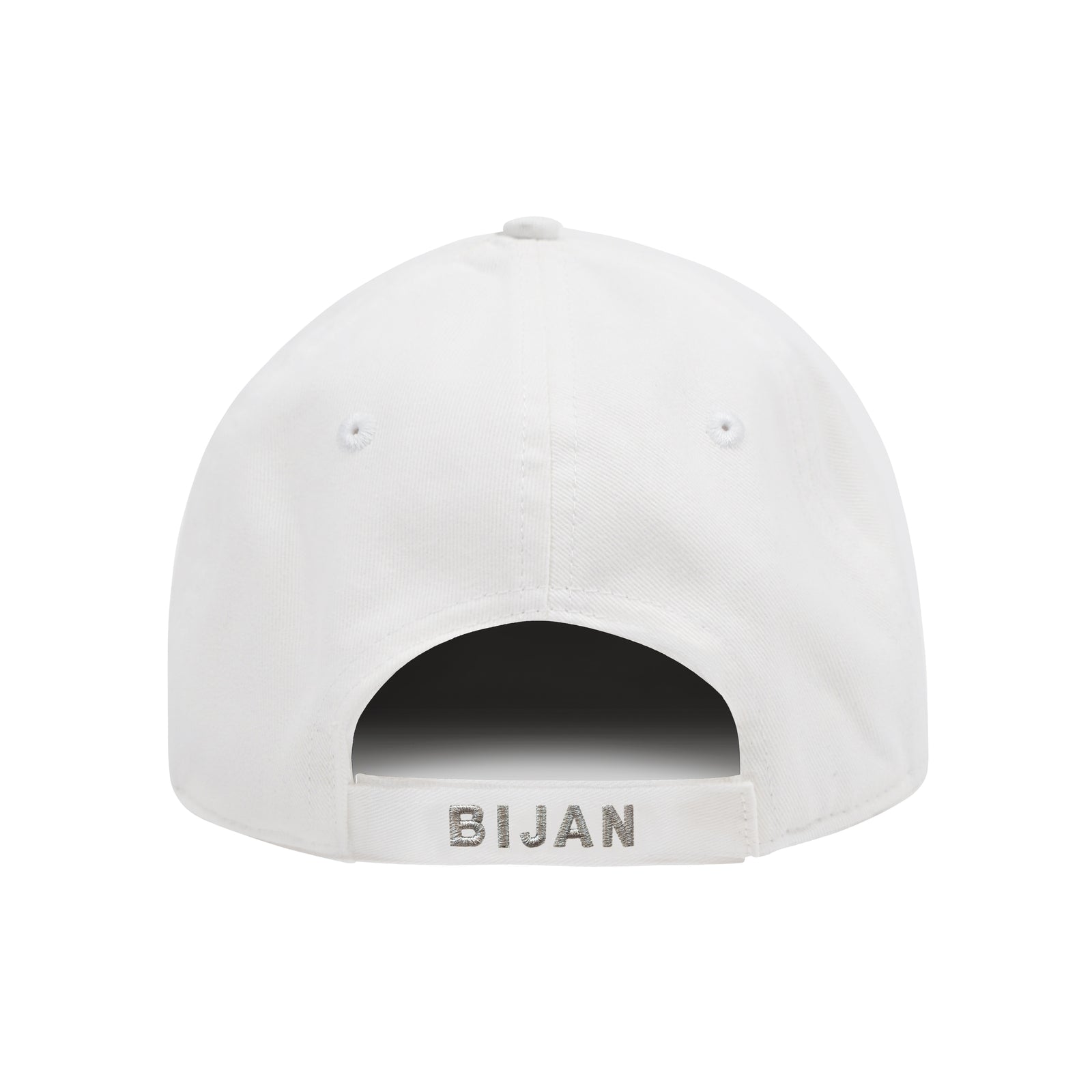 White with Silver Crest Cap – House of Bijan