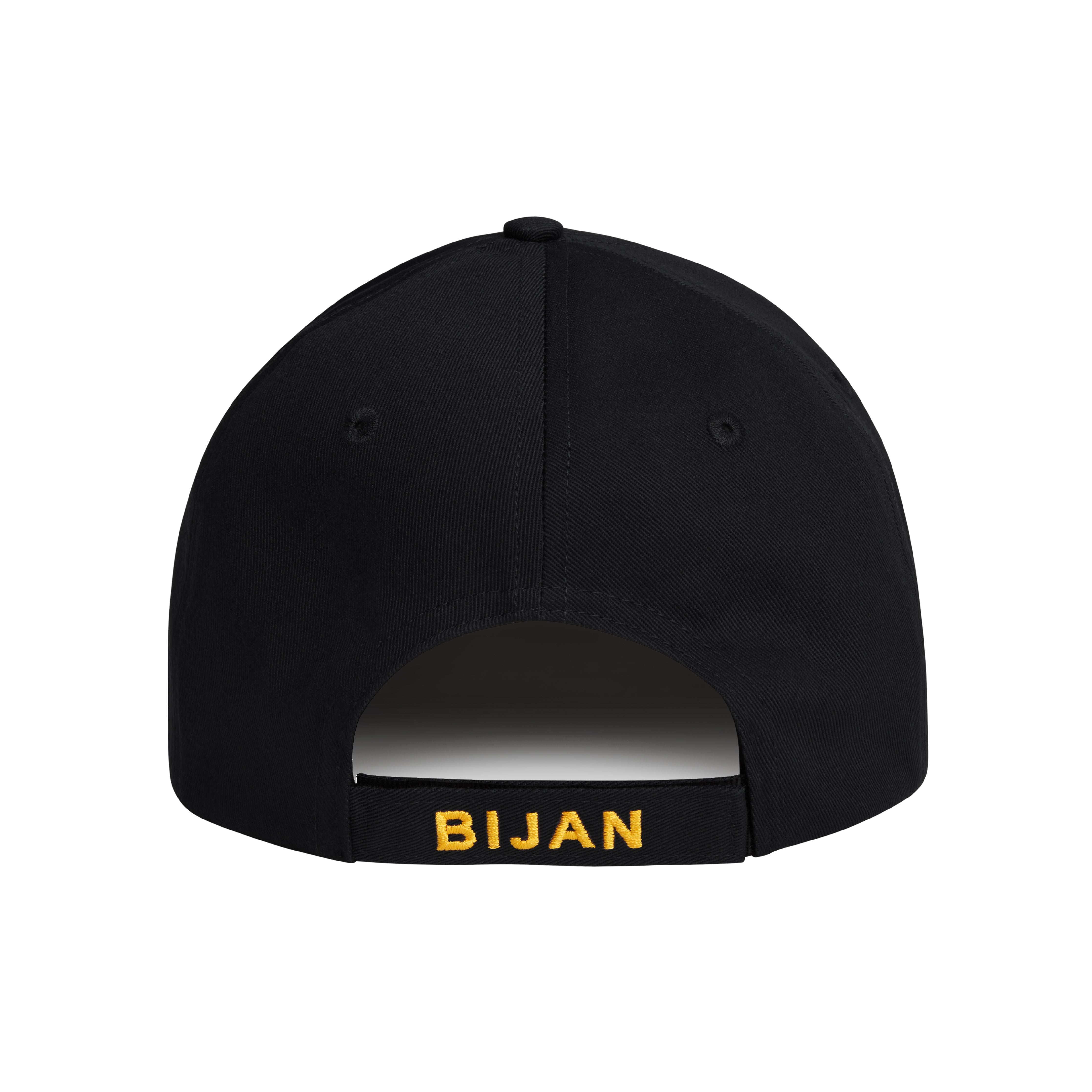 Black with Gold Crest Cap House of Bijan