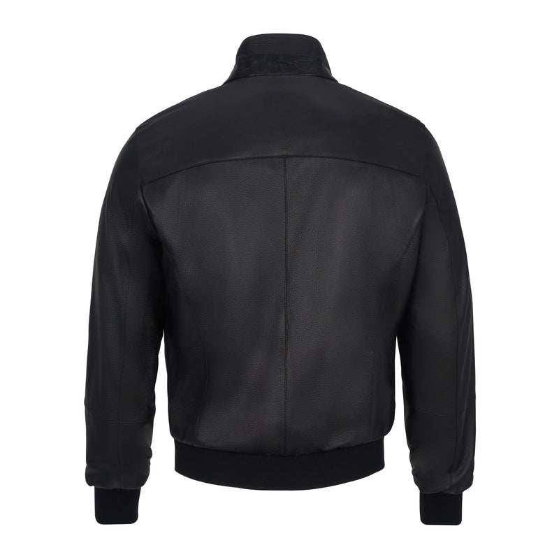 Black Deer Skin and Alligator Leather Pilot Jacket