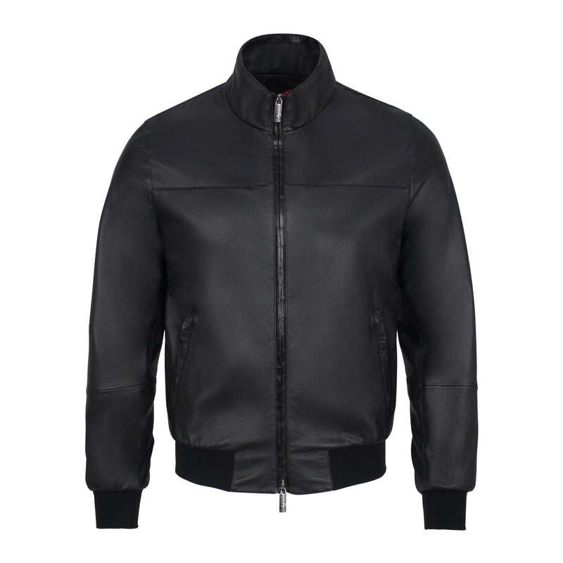 Black Deer Skin and Alligator Leather Pilot Jacket – House of Bijan