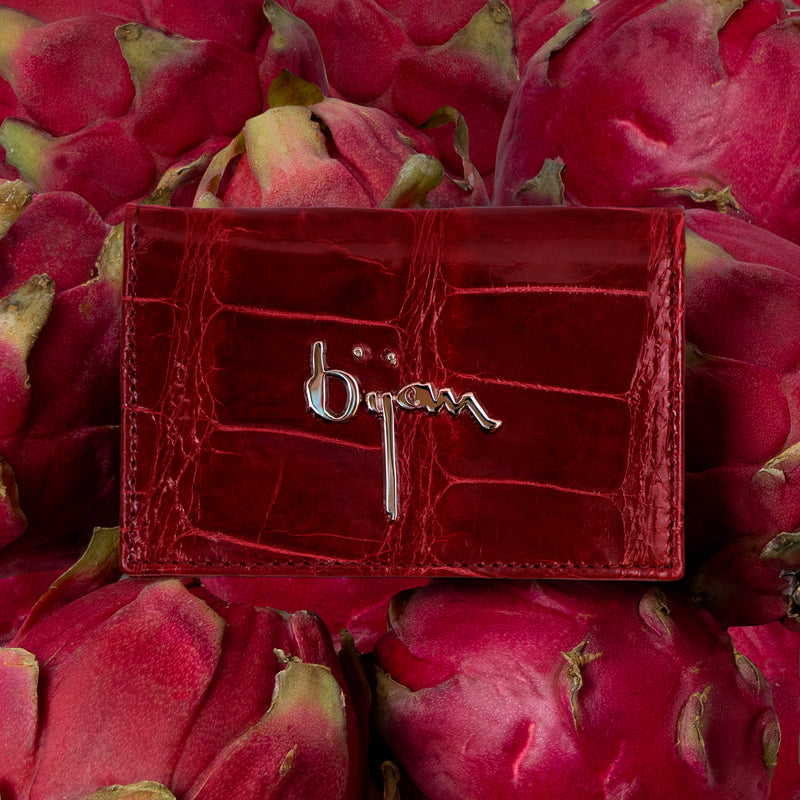 Bordeaux Alligator Card Holder