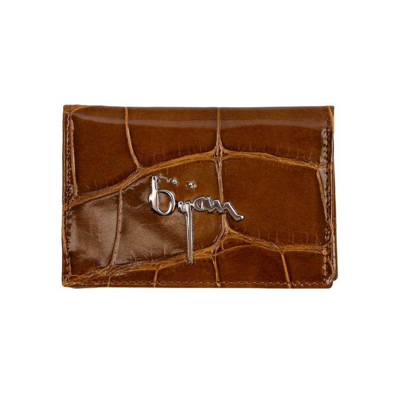 Carmel Brown Alligator Card Holder