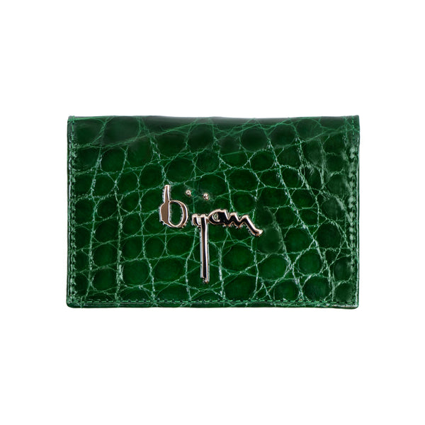Emerald Green Alligator Card Holder – House of Bijan