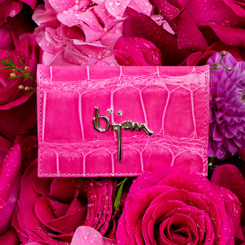 Hot Pink Alligator Card Holder