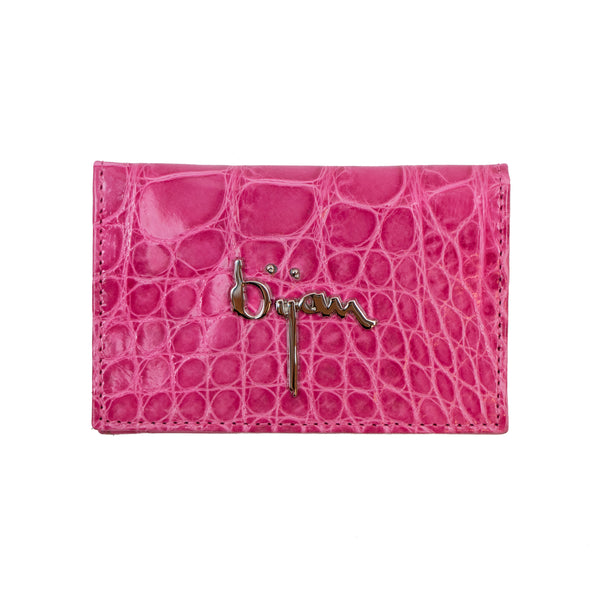 Hot Pink Alligator Card Holder