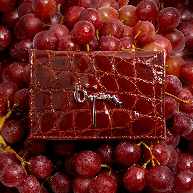 Mahogany Alligator Card Holder