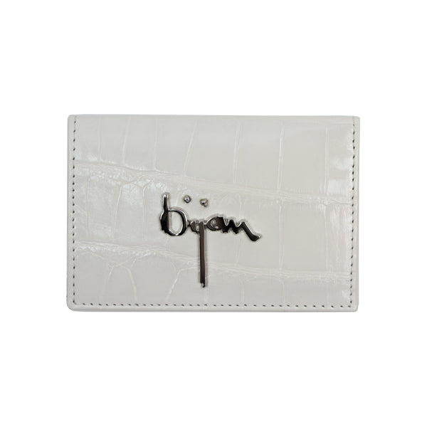 Pearl White Alligator Card Holder
