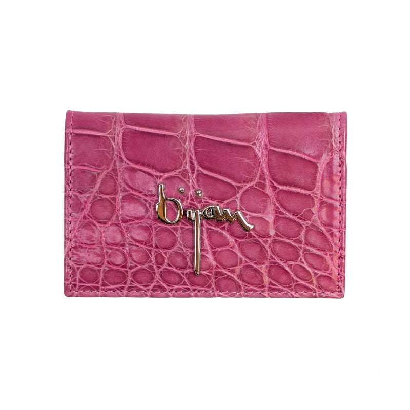 Rose Pink Alligator Card Holder