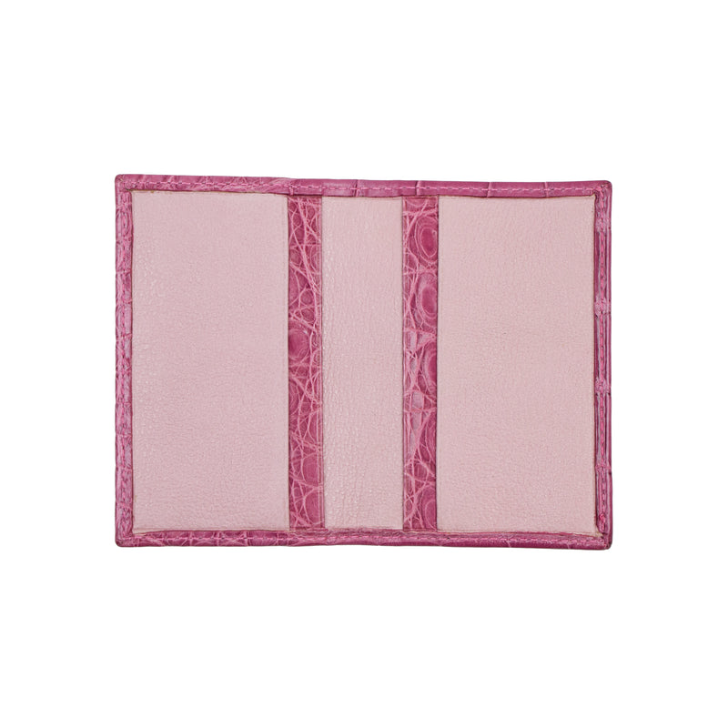 Rose Pink Alligator Card Holder
