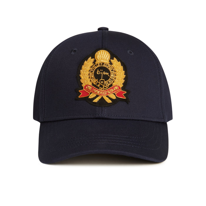 bijan Navy with Gold Crest Cap