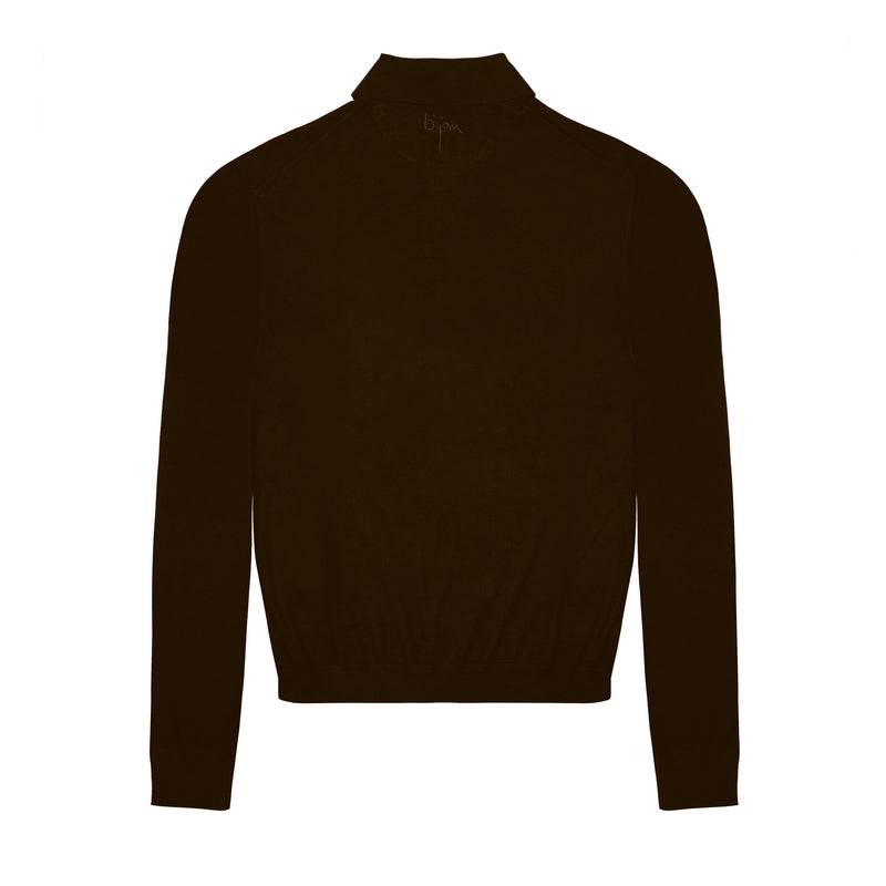 Long Sleeve Cashmere and Silk Polo Shirt