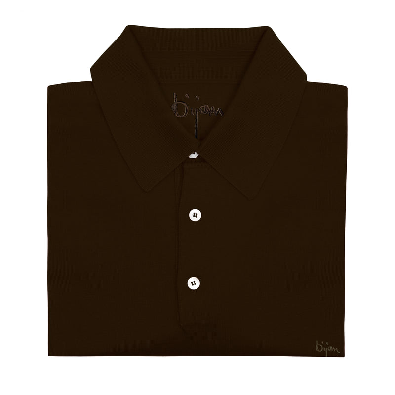 Long Sleeve Cashmere and Silk Polo Shirt