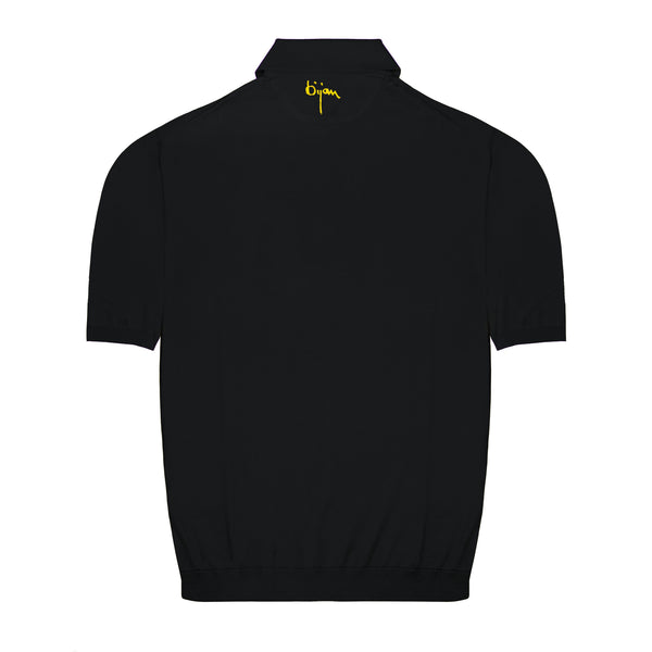 Onyx Short Sleeve Pure Silk Polo Shirt